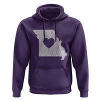 Missouri Home Distressed Missouri State Map with Heart Hoodie