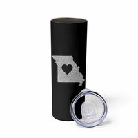Missouri Home Distressed Missouri State Map with Heart Skinny Tumbler