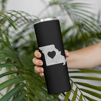 Missouri Home Distressed Missouri State Map with Heart Skinny Tumbler