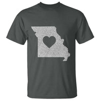 Missouri Home Distressed Missouri State Map with Heart T Shirt