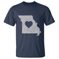 Missouri Home Distressed Missouri State Map with Heart T Shirt