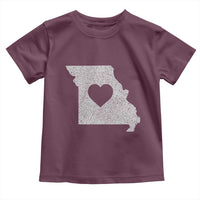 Missouri Home Distressed Missouri State Map with Heart Toddler T Shirt