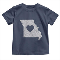 Missouri Home Distressed Missouri State Map with Heart Toddler T Shirt