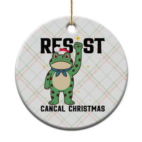 Resist Frog Ceramic Ornament Funny Portland Protest ICE Activist Meme - Wonder Print Shop
