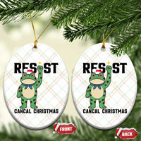 Resist Frog Ceramic Ornament Funny Portland Protest ICE Activist Meme - Wonder Print Shop