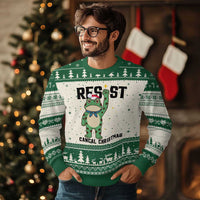 Resist Frog Ugly Christmas Sweater Funny Portland Protest ICE Activist Meme - Wonder Print Shop