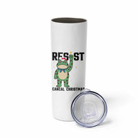 Resist Frog Skinny Tumbler Funny Portland Protest ICE Activist Meme - Wonder Print Shop