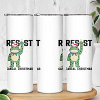 Resist Frog Skinny Tumbler Funny Portland Protest ICE Activist Meme - Wonder Print Shop