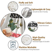 Resist Frog Throw Blanket No Kings In America Political 2025 - Wonder Print Shop