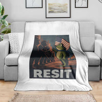 Resist Frog Throw Blanket Portland Frog Activist America Political 2025 - Wonder Print Shop