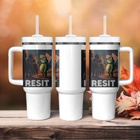 Resist Frog Tumbler With Handle Portland Frog Activist America Political 2025 - Wonder Print Shop