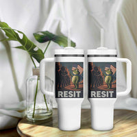 Resist Frog Tumbler With Handle Portland Frog Activist America Political 2025 - Wonder Print Shop