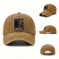 Resist Frog Washed Cotton Baseball Cap Portland Frog Activist America Political 2025