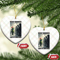 Frogs Resist Xmas Ceramic Ornament Funny Portland Protest ICE Activist Meme - Wonder Print Shop