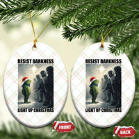 Frogs Resist Xmas Ceramic Ornament Funny Portland Protest ICE Activist Meme - Wonder Print Shop