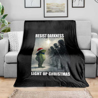 Resist Frog Christmas Throw Blanket Funny Portland Protest ICE Activist Meme - Wonder Print Shop