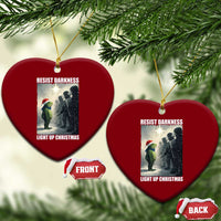 Resist Frog Xmas Ceramic Ornament Funny Portland Protest ICE Activist Meme - Wonder Print Shop