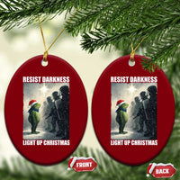 Resist Frog Xmas Ceramic Ornament Funny Portland Protest ICE Activist Meme - Wonder Print Shop