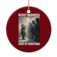 Resist Frog Xmas Ceramic Ornament Funny Portland Protest ICE Activist Meme - Wonder Print Shop