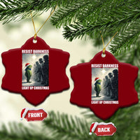 Resist Frog Xmas Ceramic Ornament Funny Portland Protest ICE Activist Meme - Wonder Print Shop