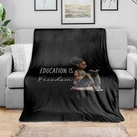 Education Freedom Throw Blanket Black Teacher Books - Wonder Print Shop