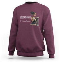 Education Freedom Sweatshirt Black Teacher Books - Wonder Print Shop