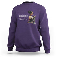 Education Freedom Sweatshirt Black Teacher Books - Wonder Print Shop