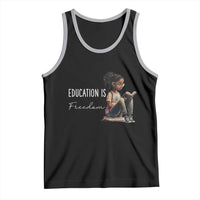 Education Freedom Tank Top Black Teacher Books - Wonder Print Shop