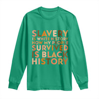 Black History Melanin Long Sleeve Shirt Slavery Is White History How My People Survived Is Black History - Wonder Print Shop