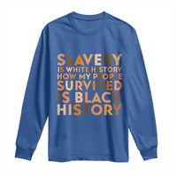 Black History Melanin Long Sleeve Shirt Slavery Is White History How My People Survived Is Black History - Wonder Print Shop