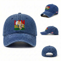 Black History Month African American Washed Cotton Baseball Cap I Am Black History