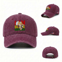 Black History Month African American Washed Cotton Baseball Cap I Am Black History
