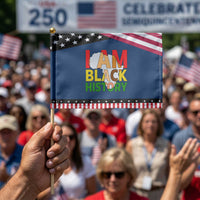 Black History Month African American Patriotic Handheld Flag I Am Black History