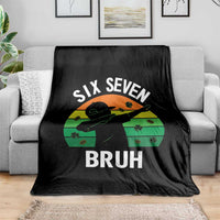 67 Bruh St Patricks Day Throw Blanket Funny Six Seven Boys Kids Dabbing Meme