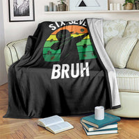 67 Bruh St Patricks Day Throw Blanket Funny Six Seven Boys Kids Dabbing Meme