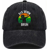 67 Bruh St Patricks Day Washed Cotton Baseball Cap Funny Six Seven Boys Kids Dabbing Meme