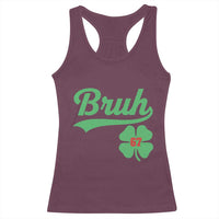 67 Bruh St Patricks Day Racerback Tank Top Funny Six Seven Shamrock Meme