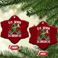 67 Bruh St Patricks Day Ceramic Ornament Funny Six Seven Leprechaun Bruh Meme