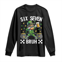 67 Bruh St Patricks Day Long Sleeve Shirt Funny Six Seven Leprechaun Bruh Meme