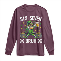 67 Bruh St Patricks Day Long Sleeve Shirt Funny Six Seven Leprechaun Bruh Meme