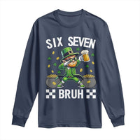 67 Bruh St Patricks Day Long Sleeve Shirt Funny Six Seven Leprechaun Bruh Meme