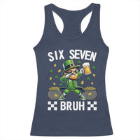 67 Bruh St Patricks Day Racerback Tank Top Funny Six Seven Leprechaun Bruh Meme