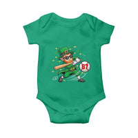 67 St Patricks Day Baby Onesie Funny Six Seven Leprechaun Playing Baseball Meme