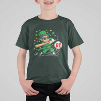 67 St Patricks Day T Shirt For Kid Funny Six Seven Leprechaun Playing Baseball Meme