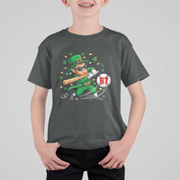 67 St Patricks Day T Shirt For Kid Funny Six Seven Leprechaun Playing Baseball Meme