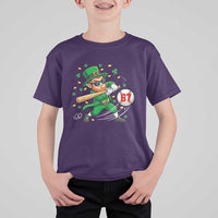 67 St Patricks Day T Shirt For Kid Funny Six Seven Leprechaun Playing Baseball Meme