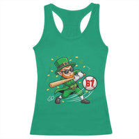 67 St Patricks Day Racerback Tank Top Funny Six Seven Leprechaun Playing Baseball Meme