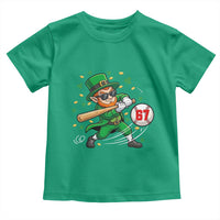 67 St Patricks Day Toddler T Shirt Funny Six Seven Leprechaun Playing Baseball Meme