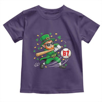 67 St Patricks Day Toddler T Shirt Funny Six Seven Leprechaun Playing Baseball Meme