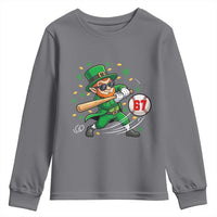 67 St Patricks Day Youth Sweatshirt Funny Six Seven Leprechaun Playing Baseball Meme